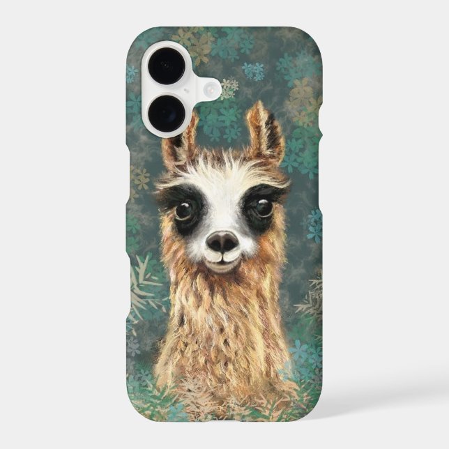 Curious Llama Funny iPhone Case (Back)