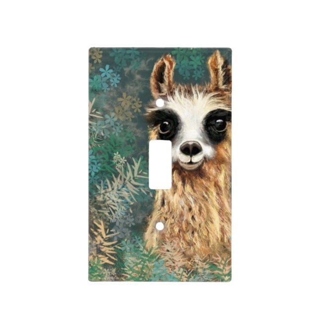 Curious Llama Funny Light Switch Cover (Front)