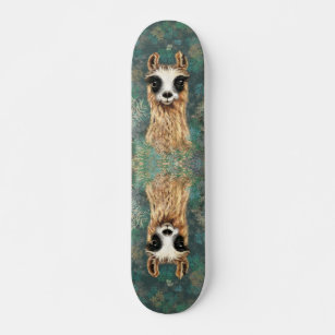 Curious Llama Skateboard Funny
