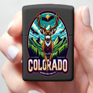 Curious Mule Deer Wilderness Logo Zippo Lighter