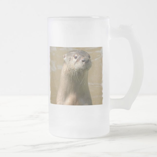 Curious Otter Frosted Beer Mug (Right)