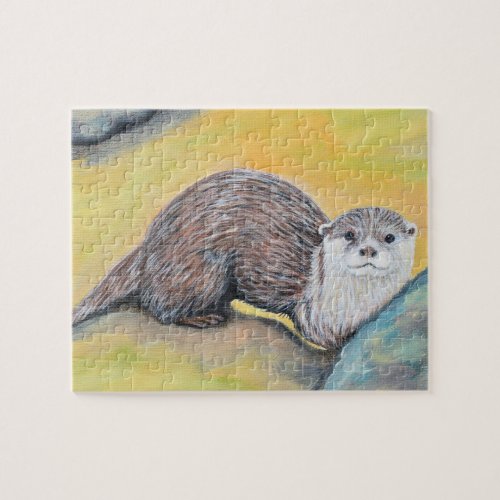 Curious Otter Painting Jigsaw Puzzle