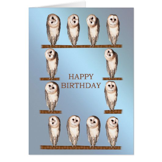 Curious owls card. (Front)