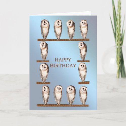 Curious owls card card