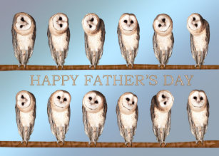 owl fathers day cards zazzle