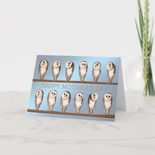 Curious owls Mothers Day card Card