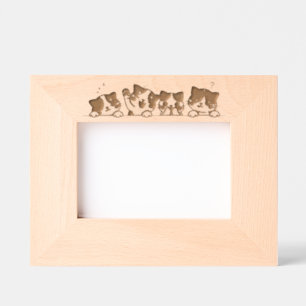 Curious Paws - Cute Cats Friends Peeking Engraved Frames
