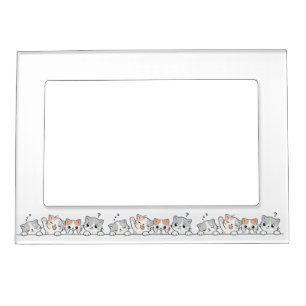 Curious Paws - Cute Cats Friends Peeking Magnetic Frame