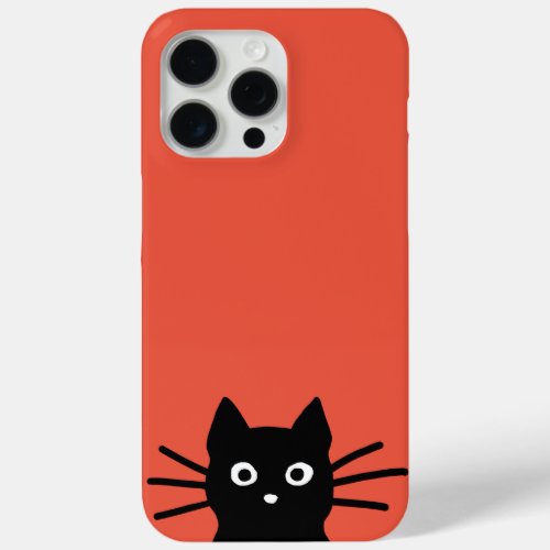 Curious Peeking Black Cat Funny Cat Lovers iPhone 15 Pro Max Case