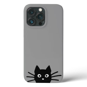 Curious Peeking Black Kitty Cat Cool Cat Lover's  iPhone 13 Pro Case