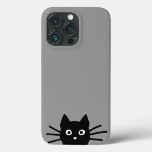 Curious Peeking Black Kitty Cat Cool Cat Lover's iPhone 13 Pro Case