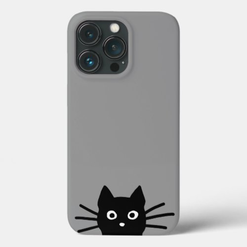 Curious Peeking Black Kitty Cat Cool Cat Lovers  iPhone 13 Pro Case