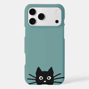 Curious Peeking Black Kitty Cat | Funny Cat Face iPhone 17 Pro Max Case