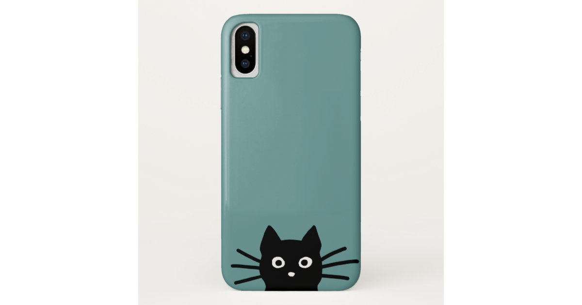 Curious Peeking Black Kitty Cat Funny Feline Case Mate Iphone