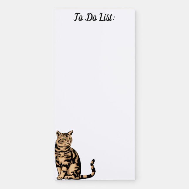 Curious Pet Tabby Cat - To Do List Magnetic Notepad (Front)