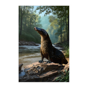 Curious Platypus by the Riverbank Acrylic Print