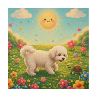 Curious Pup Wood Wall Art