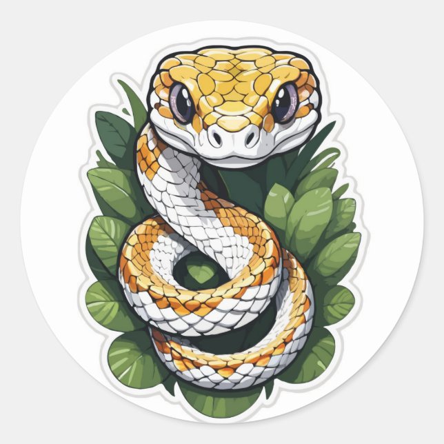 Curious Python Sticker - A Slithering Surprise (Front)