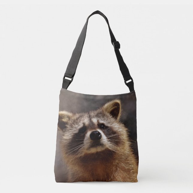Curious Raccoon Crossbody Bag (Front)