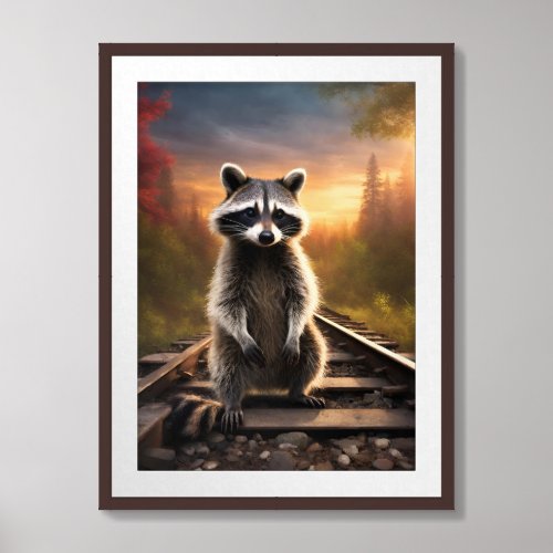 Curious Raccoon Framed Art
