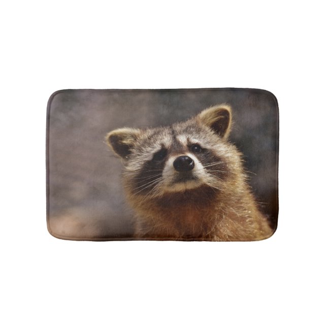 Curious Raccoon Photo Bath Mat (Front)