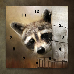 Curious Raccoon Wall Clock