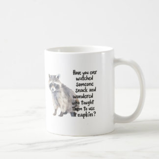 Curious Raccoon with Funny Snacking Quote Art Prin Coffee Mug