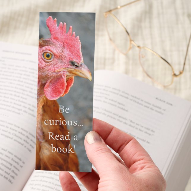 Curious Red Chicken Hen Photo Bookmarks (Hand)