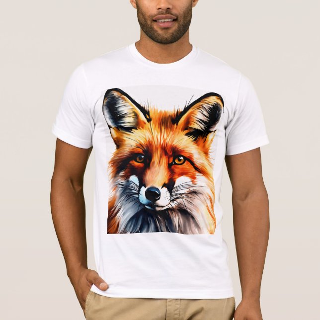 Curious Red Fox Peeking T-Shirt (Front)