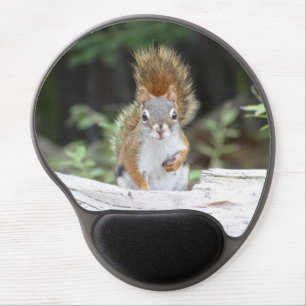 Curious Red Squirrel Gel Mouse Pad