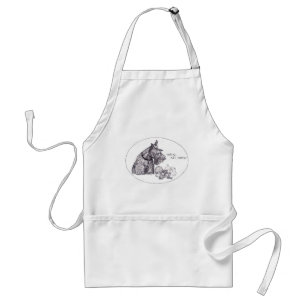 Curious Scottish Terrier Mine, all Mine Adult Apron