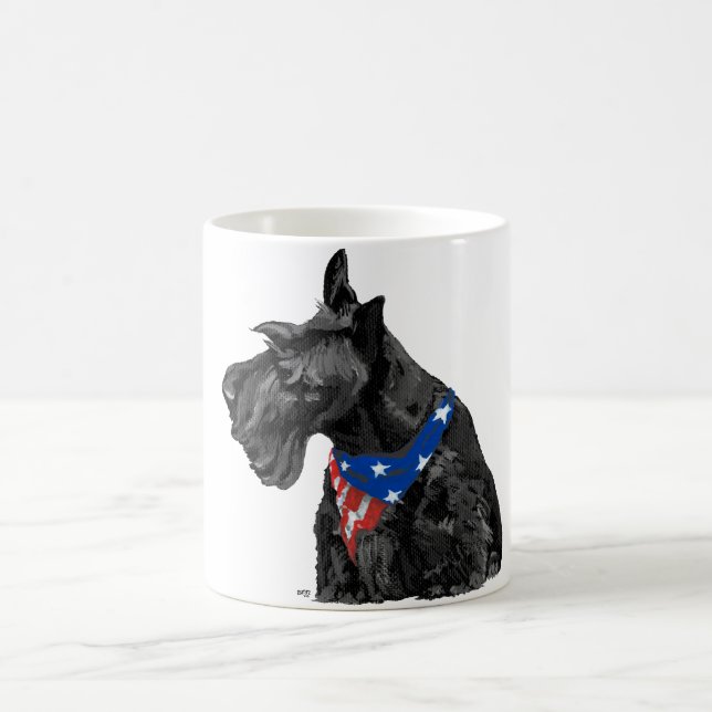 Curious Scottish Terrier Patriotic Coffee Mug (Center)