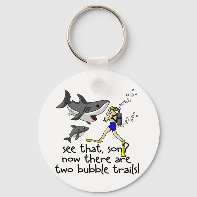 Curious Sharks Keychain (Front)
