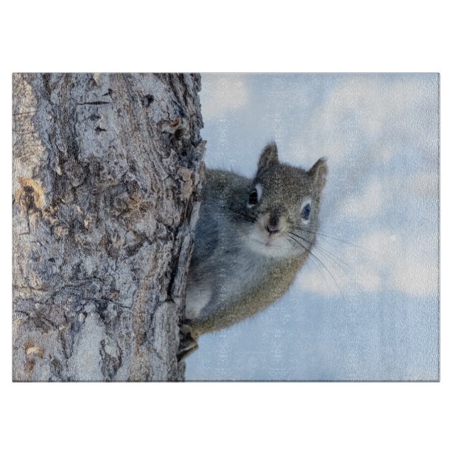 Curious Squirrel, Canadian Animal Photography Cutting Board (Front)