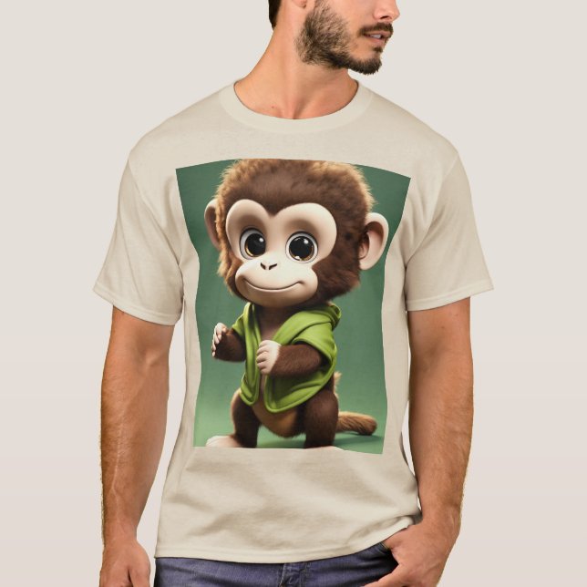 Curious Squirrel Monkey in the Jungle T-Shirt (Front)