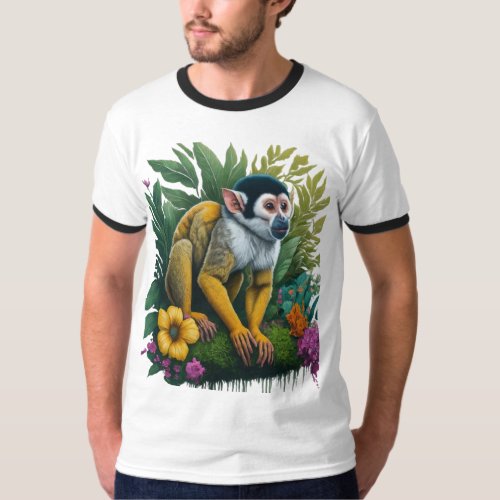 Curious Squirrel Monkey T_Shirt Designs 