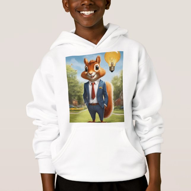 Curious Squirrel Peek Hoodie (Front)