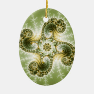 Curious Tentacles - Fractal Art Ceramic Ornament