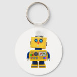 Curious toy robot looking down keychain