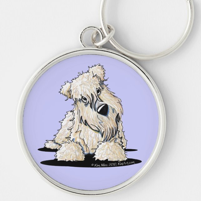 Curious Wheaten Terrier Key Chain (Front)