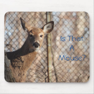 Curious White Tailed Deer in Woods Mouse Pad