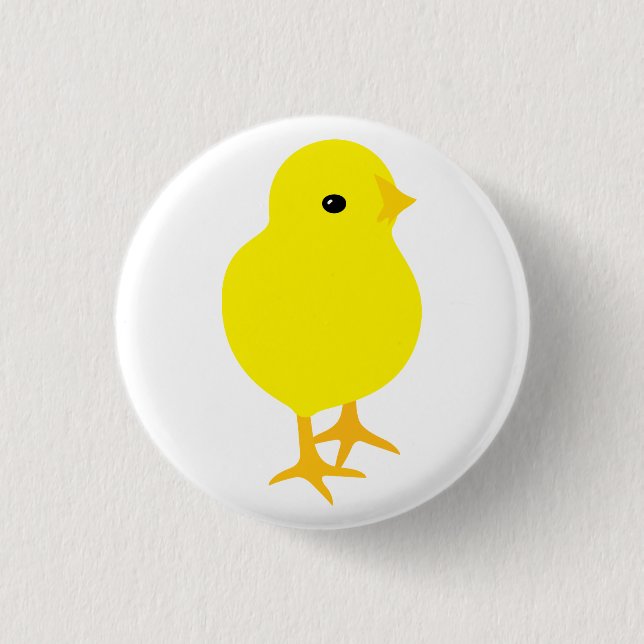Curious Yellow Chick Button (Front)