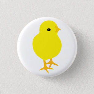 Curious Yellow Chick Button