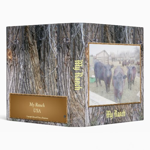 Curious Young Black Angus 3 Ring Binder