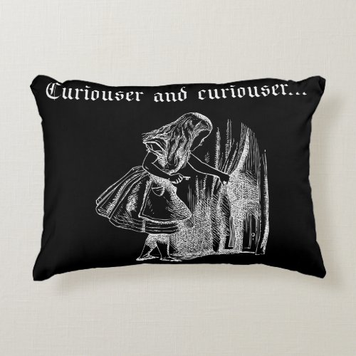 Curiouser and Curiouser Alice With Key Accent Pillow