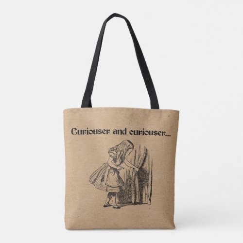 Curiouser and Curiouser Alice With Key Tote Bag