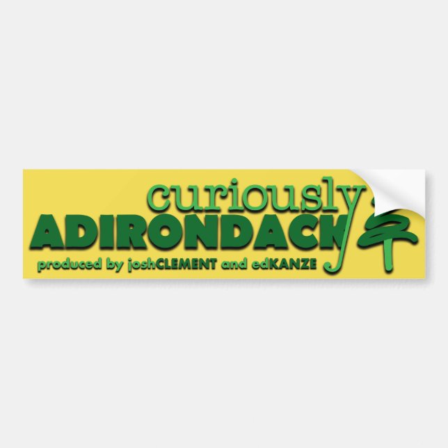 Curiously Adirondack bumper sticker (Front)