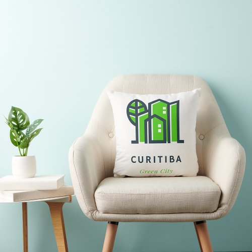 Curitiba Brazil Latin Sustainable Green City Throw Pillow