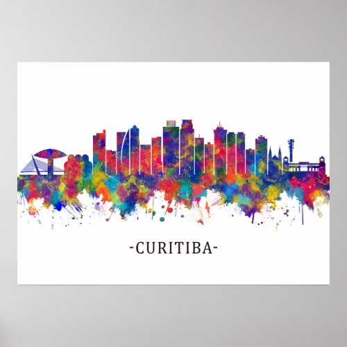 Curitiba Brazil Skyline Poster