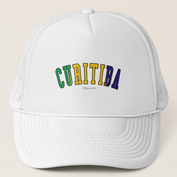 Curitiba in Brazil National Flag Colors Mesh Hat